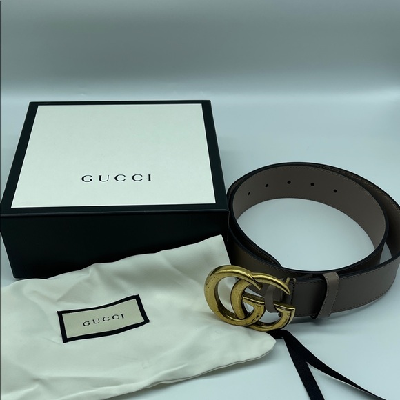 Gucci Tan Leather Belt with Gold GG Buckle - Picture 5 of 5